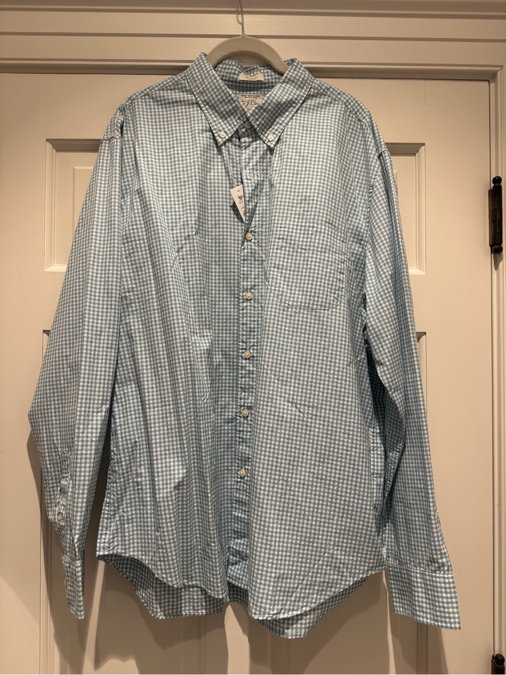 NWT- J Crew Light Blue Gingham Button-Down Shirt